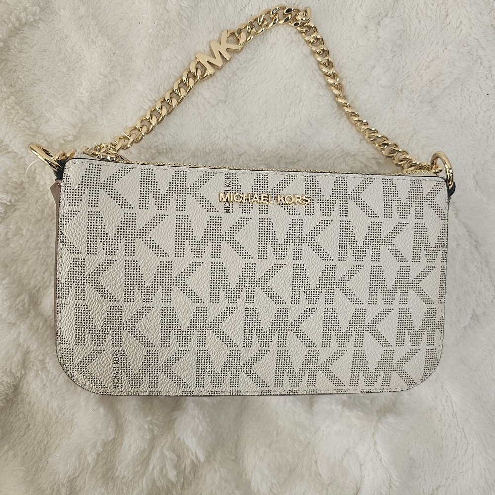 This is a Michael Kors Jet Set Small Chain‎ Pouchette in vanilla/lugg color. - Picture 7 of 8